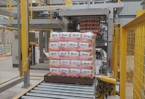 Toz dolgu malzemeleri için otomatik torba paletleme makinası